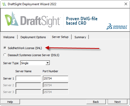7. DraftSight Deployment Wizard 2022_SolidNetWork License (SNL)