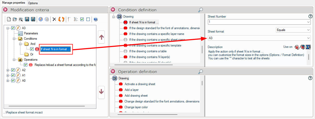 3 - Condition sheet format replace