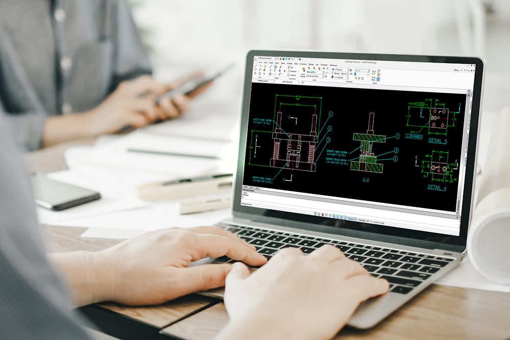 DraftSight Mechanical part references - Visiativ - 1000px