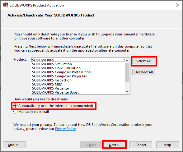 02 deactiveren SOLIDWORKS product
