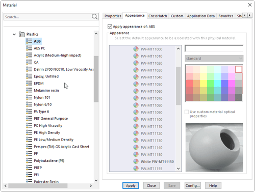 solidworks kleur keuze