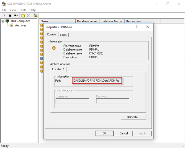 PDM Archive Server pad