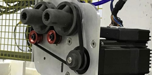 machine met 3d geprinte onderdelen