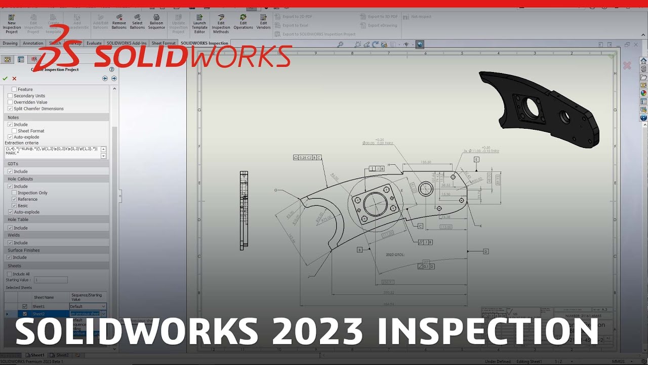 SOLIDWORKS 2023 Inspection - video