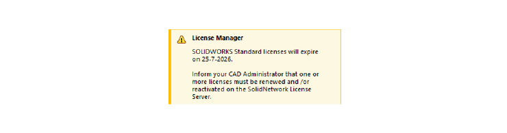 SOLIDWORKS licence expiring 30 days oplossen