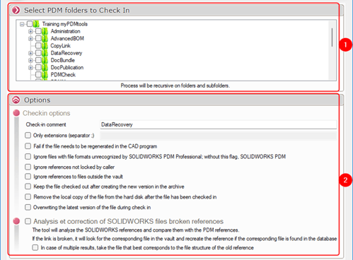 visiativ mypdmtools datarecovery tools solidworks options