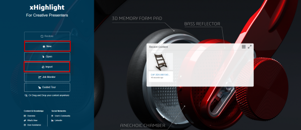 Importeer designs in xHighlight en maak presentaties op het 3DEXPERIENCE Platform
