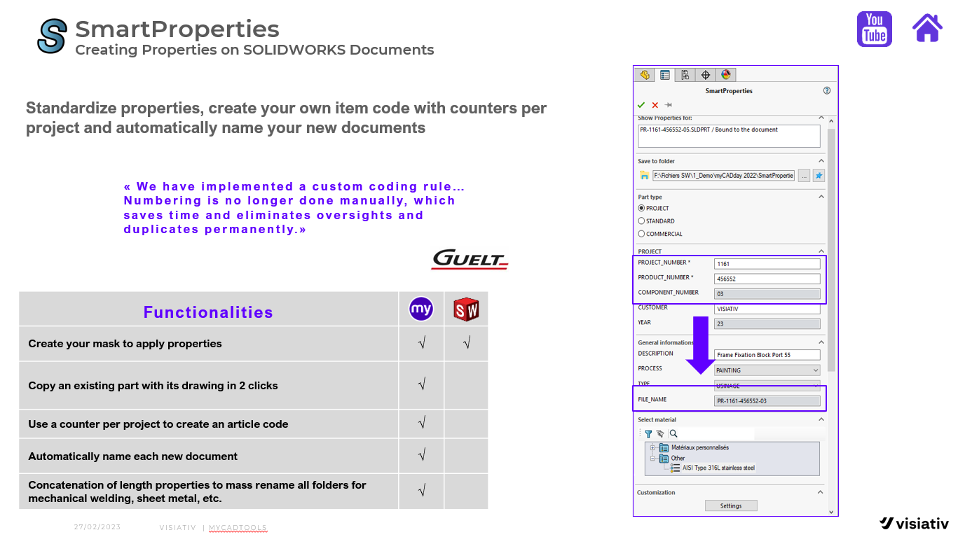 solidworks smart properties