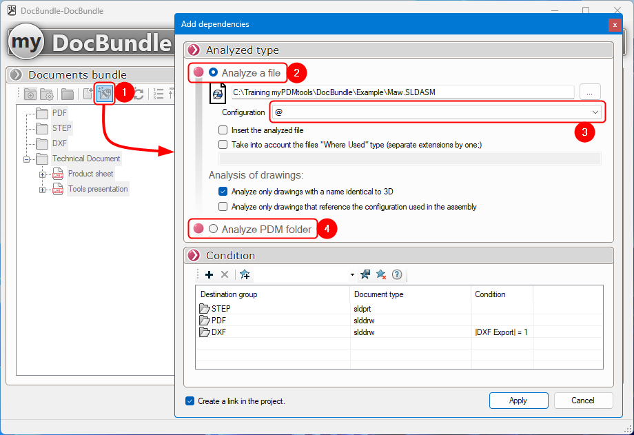 Visiativ myPDMtools DocBundle Solidworks dependencies