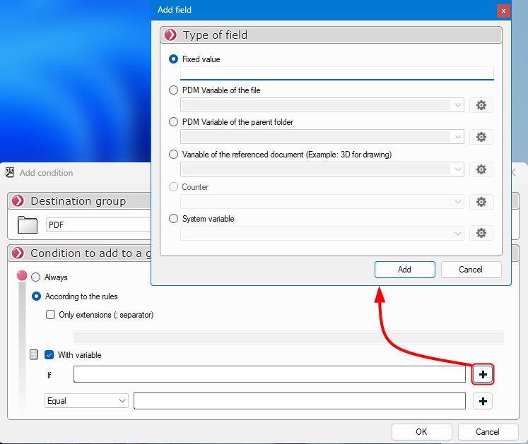 Visiativ myPDMtools DocBundle Solidworks type of field
